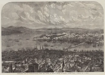Panoramablick auf Konstantinopel, vom Galataturm